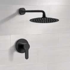 Matte Black Rain Shower Faucet Set, Rain Shower Head, Shower Faucet